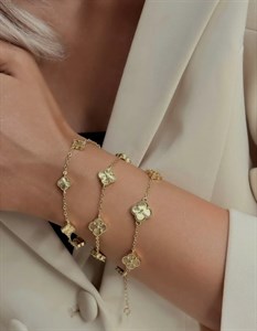 دستبند زنانه ونکلیف طلایی Vancliffe Bracelet