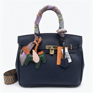 کیف چرم HERMES وارداتی سورمه ایی، هرمس