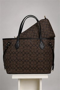 کیف دوقلو مدل نورفول کوچ Coach های کپی قهوه‌ای شیک وکاربردی