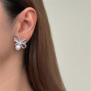 گوشواره زنانه طرح جواهر پاپیون کد 985