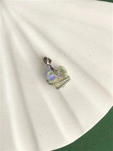 پلاک نقره قلب الماسی 