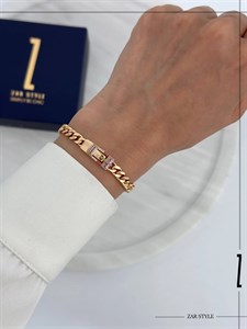 دستبند کارتیه کمربندی نگین رنگی