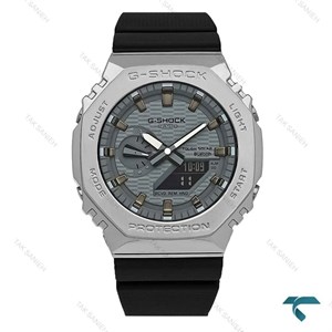 ساعت جیشاک GM-2100 مردانه سیلور صفحه طوسی GShock-8717-G