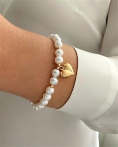 دستبند مرواریدی آویز قلب ژوپینگ