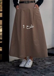 دامن لینن کمربند چرم