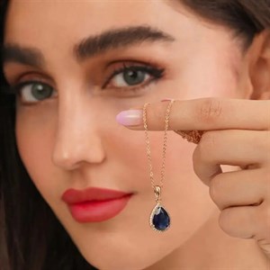 گردنبند اشک سرمه ای ژوپینگ