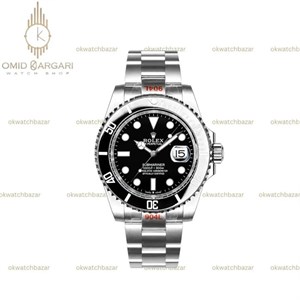 ساعت مچی رولکس سابمارینر سوئیسی سیلور صفحه مشکی Rolex Submariner