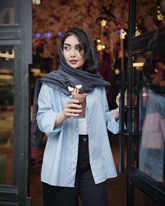 شومیز راه راه ابی