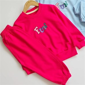بلوز شلوار اقتصادی سرخابی (2581) 1 تا 7 سال