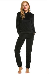 Hotouch Women's Solid Velour Sweatsuit Set Hoodie and Pants Sport Suits Tracksuits