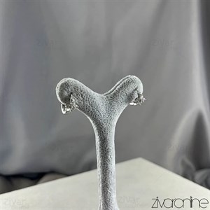 گوشواره زنانه مدل گل چهار برگ نگین‌دار 20438
