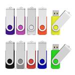 Aiibe 10 Pieces 32GB USB Flash Drive Pack 2.0 Memory Stick Thumbdrives (Mix Colors : Black Blue Red Green Orange White Yellow Pink Purple Silver)