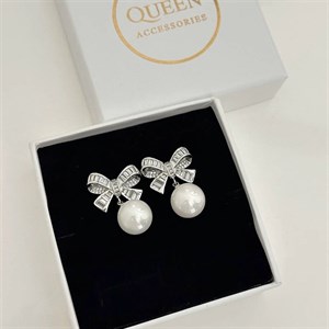 گوشواره پاپیون طرح جواهر مرواریدی کد 835