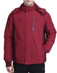 CAMEL CROWN Men’s Mountain Snow Waterproof Ski Jacket Detachable Hood Windproof Fleece Parka Rain Jackt Winter Coat