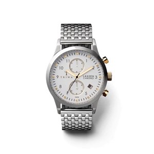 ساعت مچی عقربه ای تریوا مدل Ivory Lansen Chrono,Steel Brace