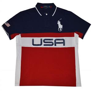 Polo Ralph Lauren USA Big Pony Custom Fit Mesh Men's Polo Shirt 