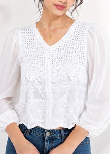 شومیز قلاب بافی زنانه مدل wcr068