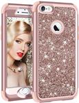 iPhone 6S Plus Case, Vofolen iPhone 6 Plus Case Glitter Bling Shiny Heavy Duty Protection Full-body Protective Hard Shell Hybrid Rubber Bumper Armor + Front Cover for iPhone 6 Plus 6S Plus - Rose Gold