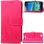 ZTE Blade A610 Case, SATURCASE Lucky Clover PU Leather Flip Magnet Wallet Stand Card Slots Protective Case Cover for ZTE Blade A610 (Rose)