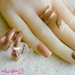 انگشتر زنانه ژوپینگ مدل مار طلایی رنگ کد 5991