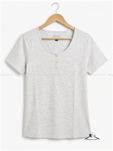 تیشرت طوسی روشن سه دکمه F&F