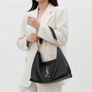 کیف دوشی چرم YSL مدل ترند با بند زنجیری