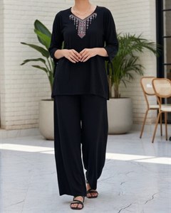 بلوز و شلوار نخی مایا 7550