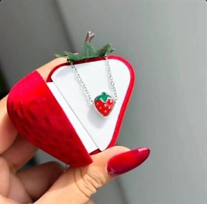 گردنبند زنانه توت فرنگی کد 1506