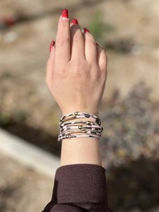 دستبند چرمی چند لاین زنانه کد dsc10017 گالری موژان حیدری