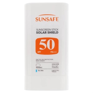 ضد آفتاب صورت و بدن بی رنگ سان سیف مدل Solar Shield SPF50 پوست خشک