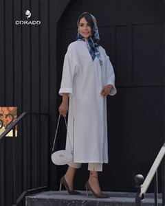 مانتو لینن بغل چاک طرح کتیبه کد 1012