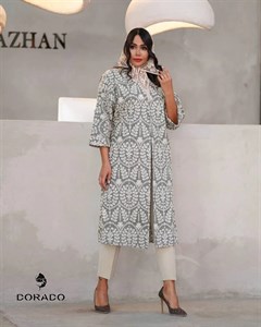 مانتو خامه دوزی طرح ترمه کد 948