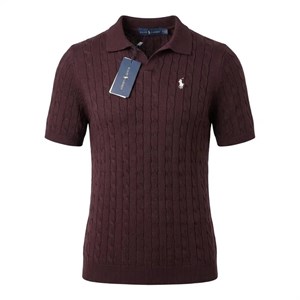 تیشرت یقه شکاری طرح مارپیچ برند Polo Ralph Lauren