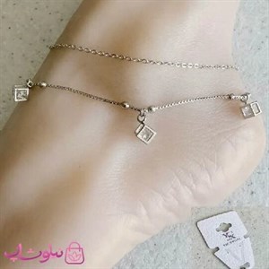 پابند زنانه YSX دولاین با آویزهای مکعب نگین سفید کد 3291