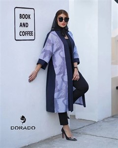 مانتو کریشه شالدار ترکیبی کد 958