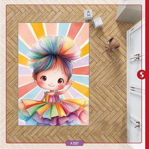 فرشینه اتاق کودک برند مینوریا طرح دخترانه کد p-499
