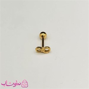 پیرسینگ گوش رنگ طلایی مدل بینهایت کد 110