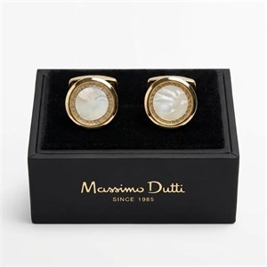 دکمه سردست لاکچری طرح صدف دور طلایی برند Massimo Dutti