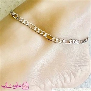 پابند زنانه ژوپینگ مدل فیگارو نقره ای رنگ کد 399