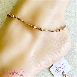 پابند زنانه ژوپینگ مدل توپی دوبل طلایی رنگ کد 369