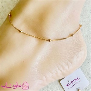 پابند زنانه ژوپینگ مدل توپی طلایی رنگ کد 369