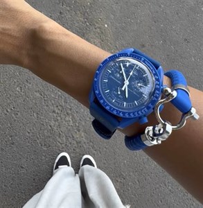 ساعت امگا سواچ نپتون کاربنی بند رابر Omega Swatch to Neptune
