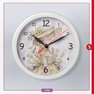 ساعت دیواری اتاق کودک برند مینوریا طرح دخترانه کد p-511