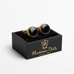 دکمه سردست لاکچری طرح گوی مشکی برند Massimo Dutti