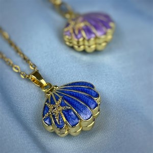 گردنبند لاکت میناکاری صدف
