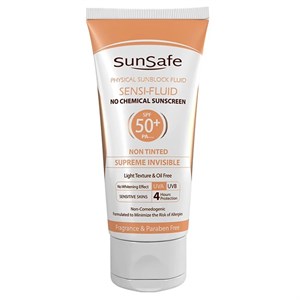 کرم ضد آفتاب سان سیف sunsafe با SPF50 مناسب پوست حساس حجم 50ml