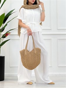 وست و شلوار سلین - سفید