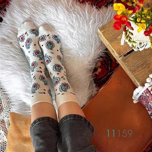 جوراب ساق‌دار آنتی باکتریال طرح بته جقه