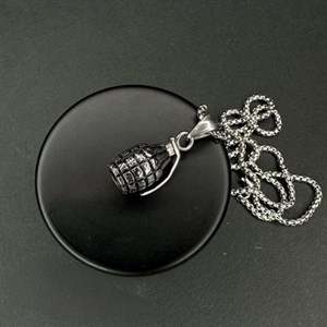گردنبند طرح نارنجک نقره ای علیدسا 