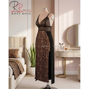 لباس خواب پلنگی سایز بزرگ برند Roxy Rose کد 1239